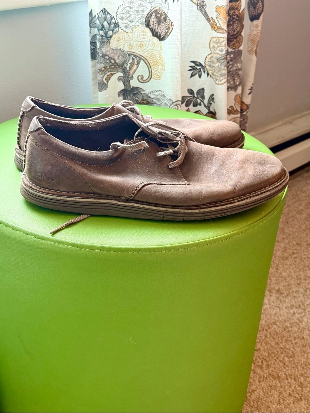 Men's Clarks Brown Leather Lace-Up Shoes
